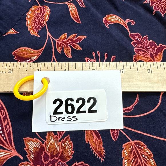 Boho Floral Mini Dress Small Bell Sleeve Blue Festival Whimsy Garden Party - Picture 10 of 10